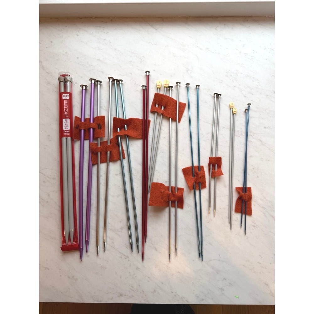 VTG Boye Bernat Inox Knitting Needles Mixed Lot Multi Color Straight